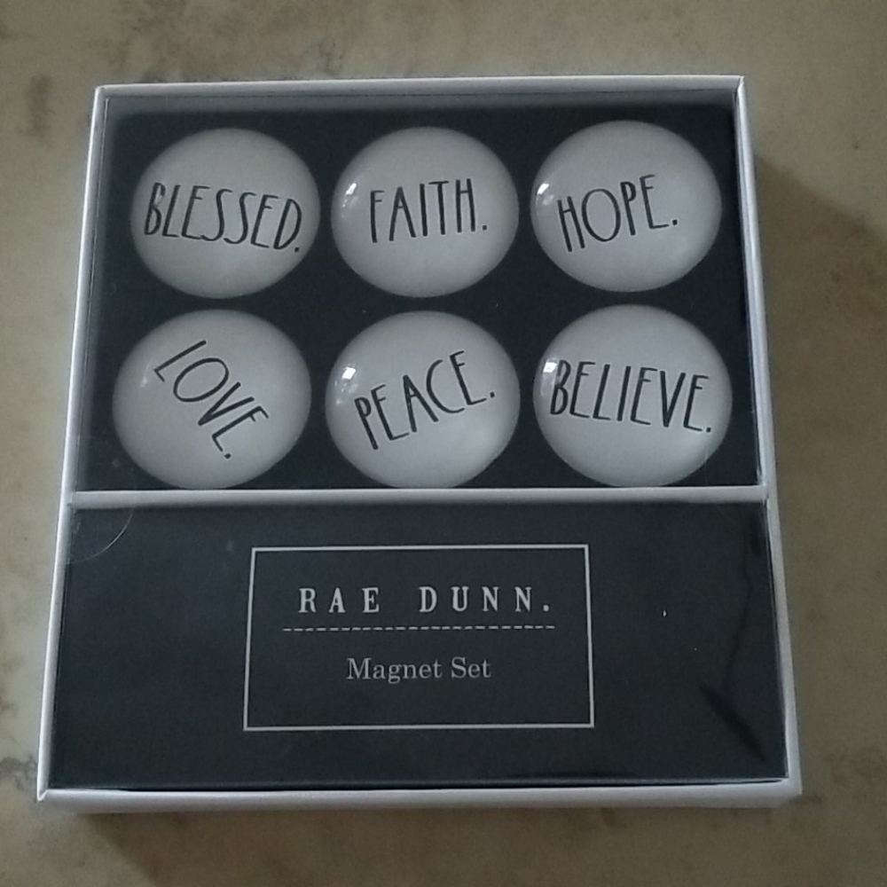 Rae Dunn Blessed 6 Glass Dome Magnet Set